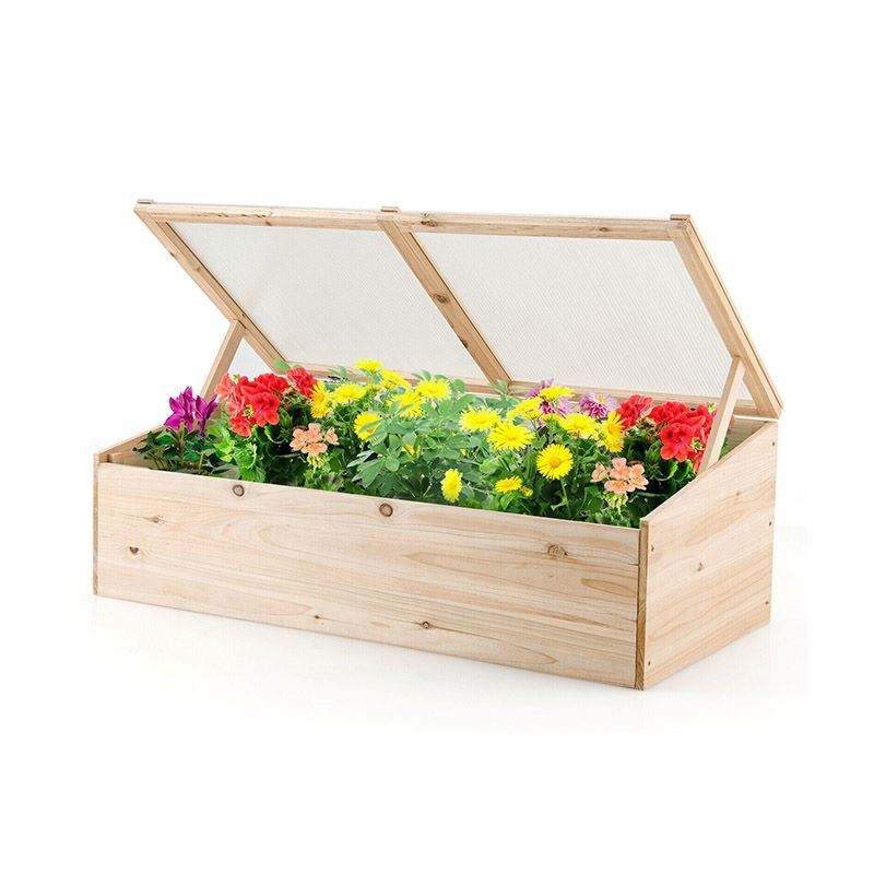 Patio Wooden Raised Plants Flower Planter Box