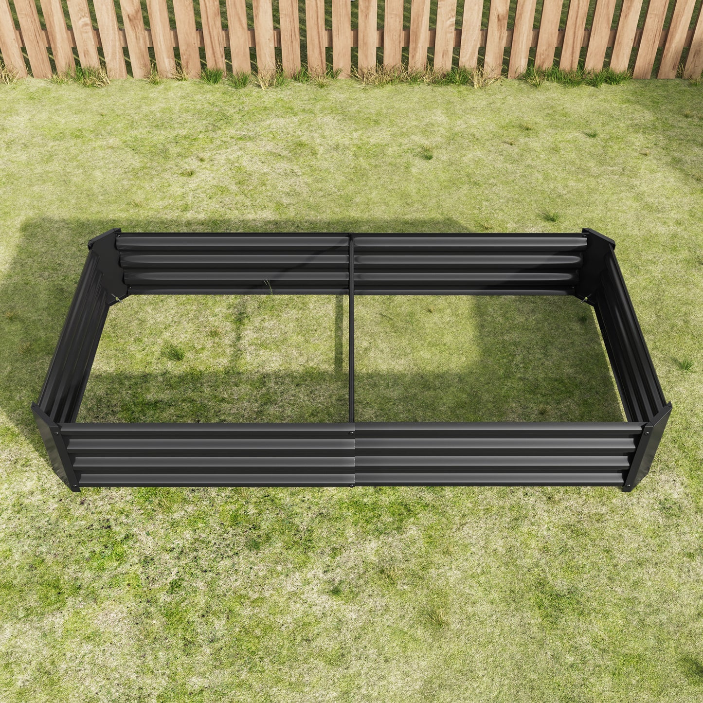 Raised Garden Bed Outdoor, 6×3×1ft , Metal Raised Rectangle Planter Beds for Plants, Vegetables, and Flowers - Black