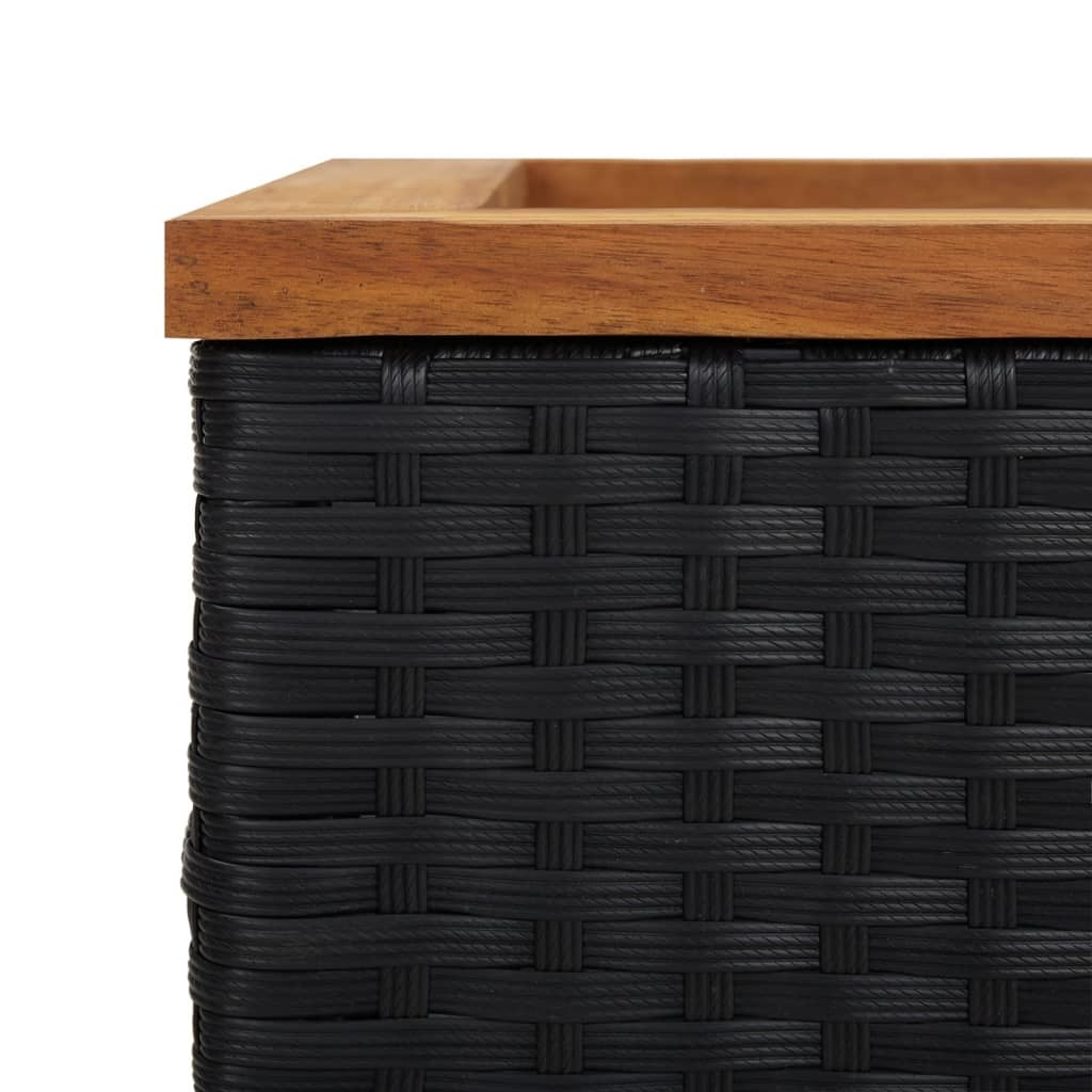 Planter Black 15.7"x15.7"x31.5" Poly Rattan