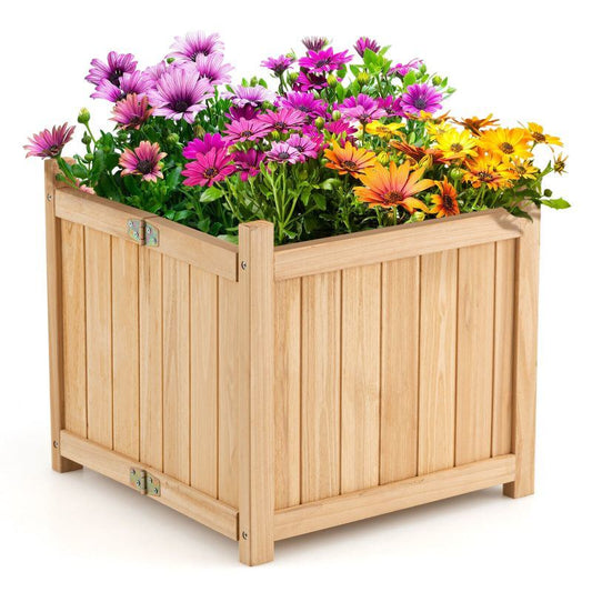 Backyard Wooden Planter Box Folding Raised Garden Plant Container