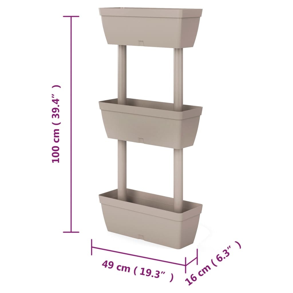 Garden Planter 6 pcs 39.4" Taupe