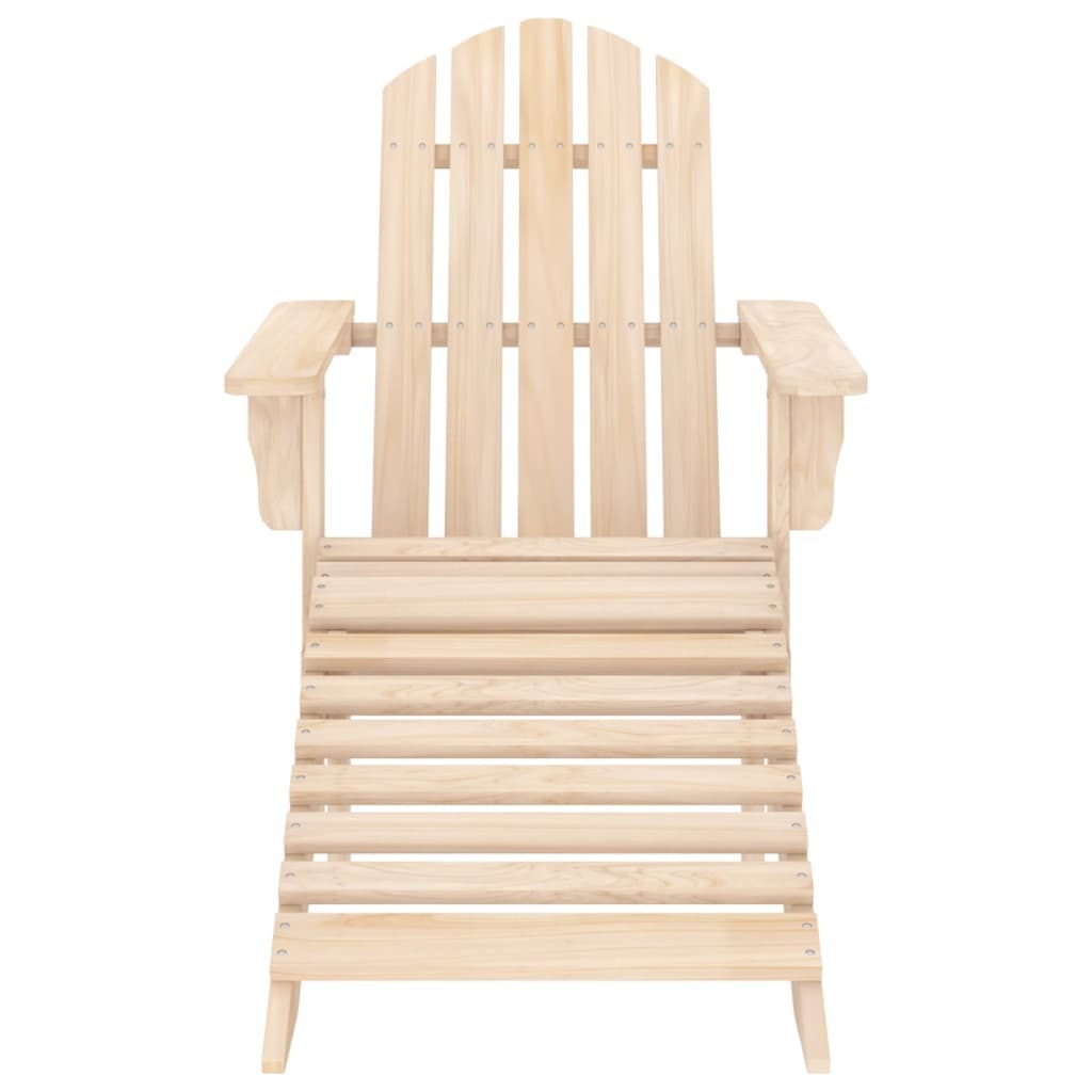 Patio Adirondack Chair with Ottoman and Table Solid Fir Wood