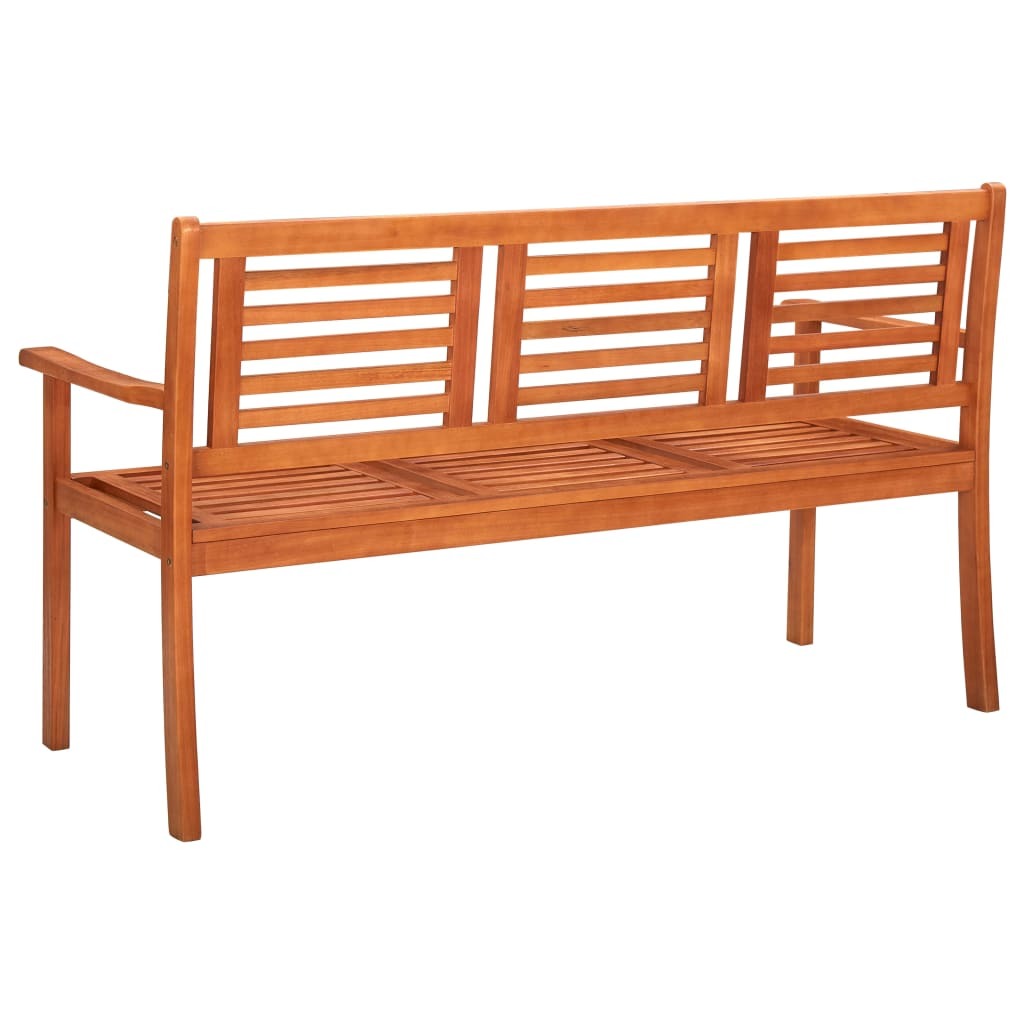 3-Seater Patio Bench 59.1" Solid Wood Eucalyptus