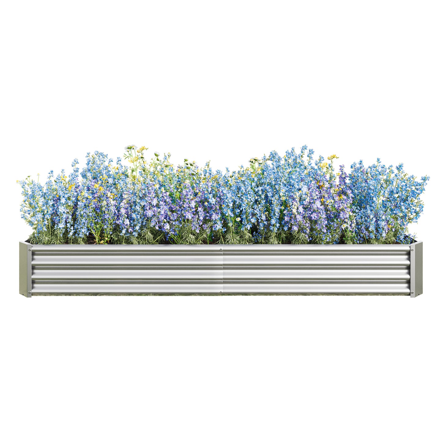 Raised Garden Bed Kit - Metal Raised Bed Garden 7.6x3.7x0.98ft for Flower Planters, Vegetables Herb Silver