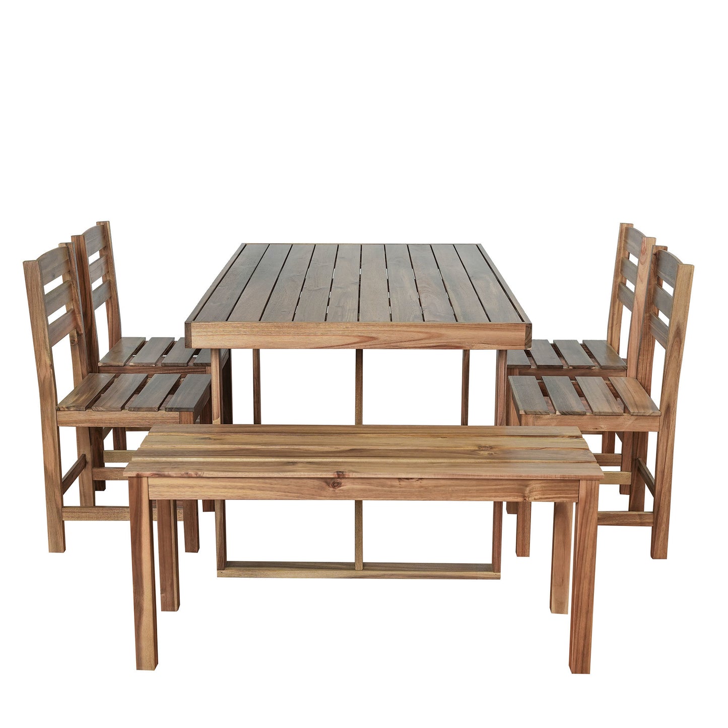 U_Style High-quality Acacia Wood Outdoor Table and Chair Set, Suitable for Patio, Balcony, Backyard