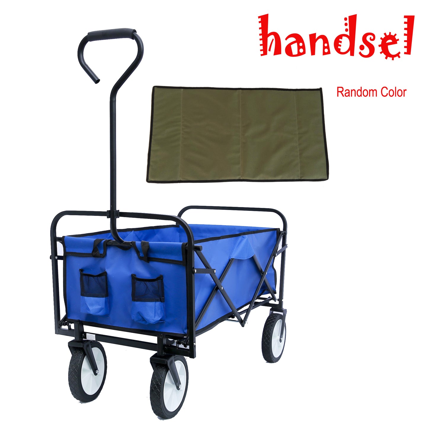 Outdoor Folding Wagon Garden ; Large Capacity Folding Wagon Garden Shopping Beach Cart ; Heavy Duty Foldable Cart; for Outdoor Activities; Beaches; Parks; Camping