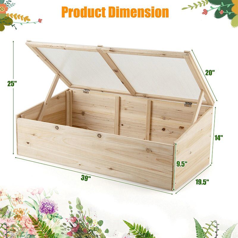 Patio Wooden Raised Plants Flower Planter Box