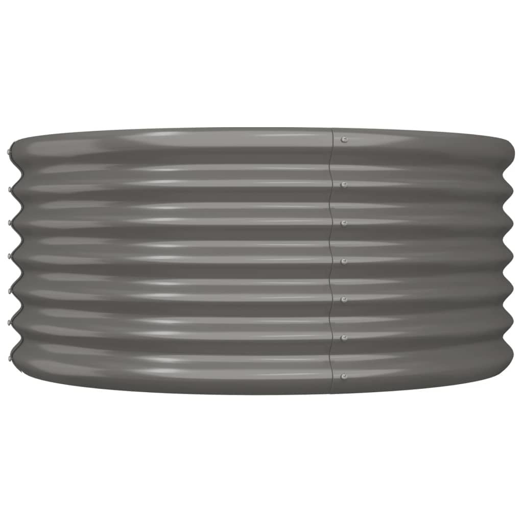 Garden Planter Powder-coated Steel 31.5"x31.5"x14.2" Gray