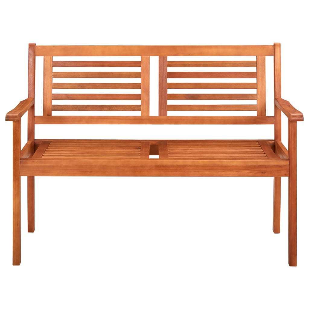 2-Seater Patio Bench 47.2" Solid Wood Eucalyptus