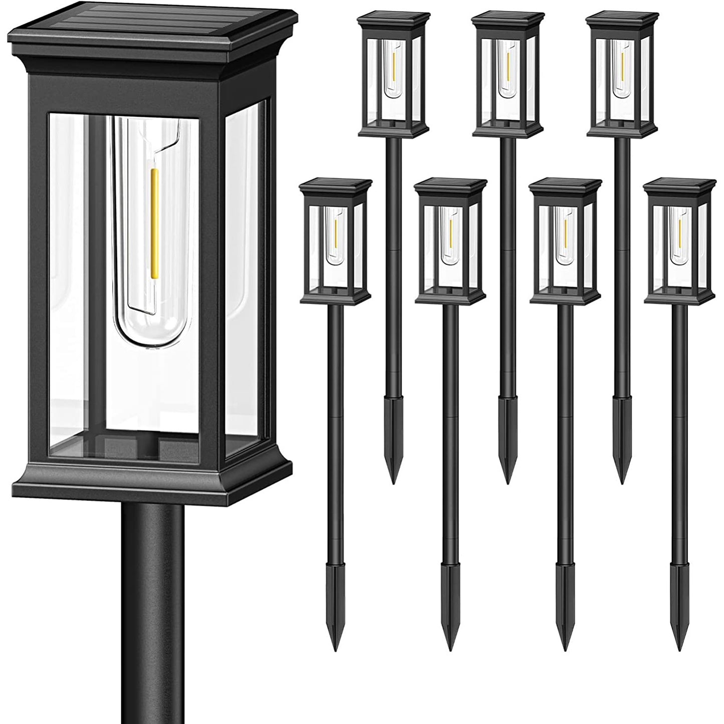 6Pack Solar Powered Stake Light Outdoor Decorative Landscape Lamp IP65 Waterproof Auto On Off Outdoor Light for Pathway Garden Yard Patio