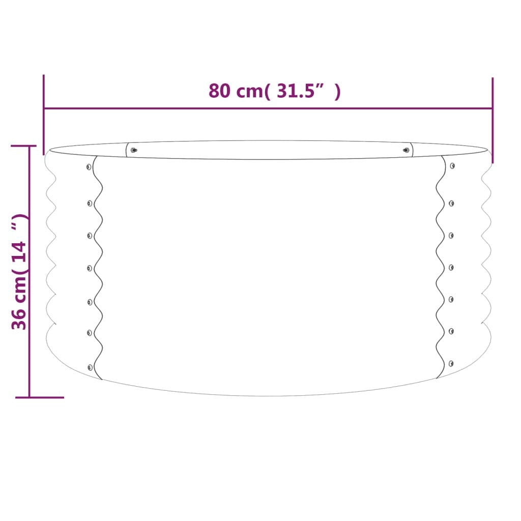 Garden Planter Powder-coated Steel 31.5"x31.5"x14.2" Gray