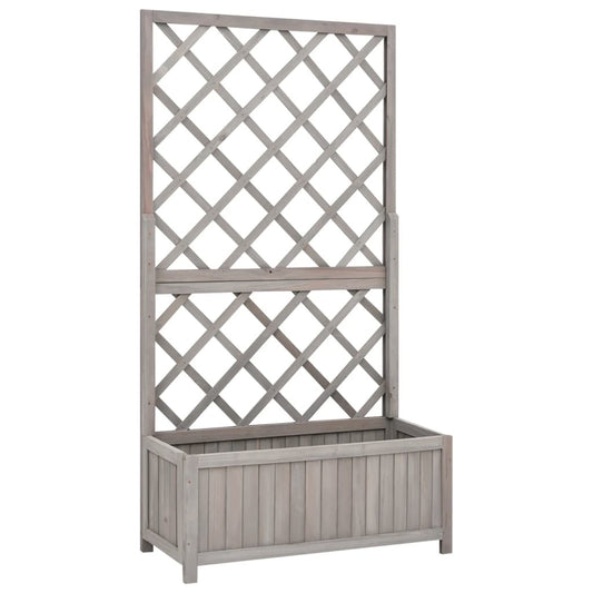 Garden Trellis Planter Gray 27.6"x11.8"x53.1" Solid Firwood