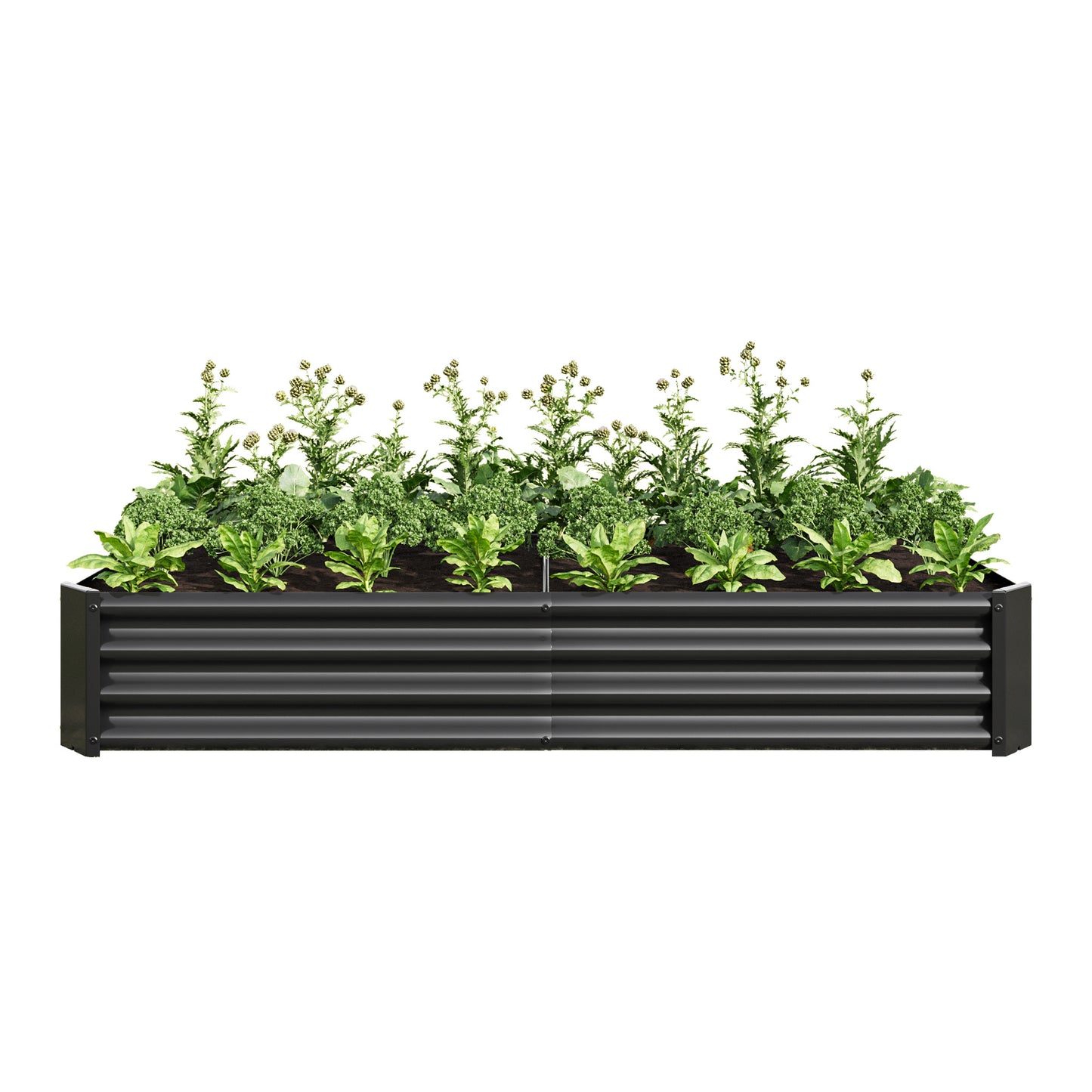 Raised Garden Bed Outdoor, 6×3×1ft , Metal Raised Rectangle Planter Beds for Plants, Vegetables, and Flowers - Black