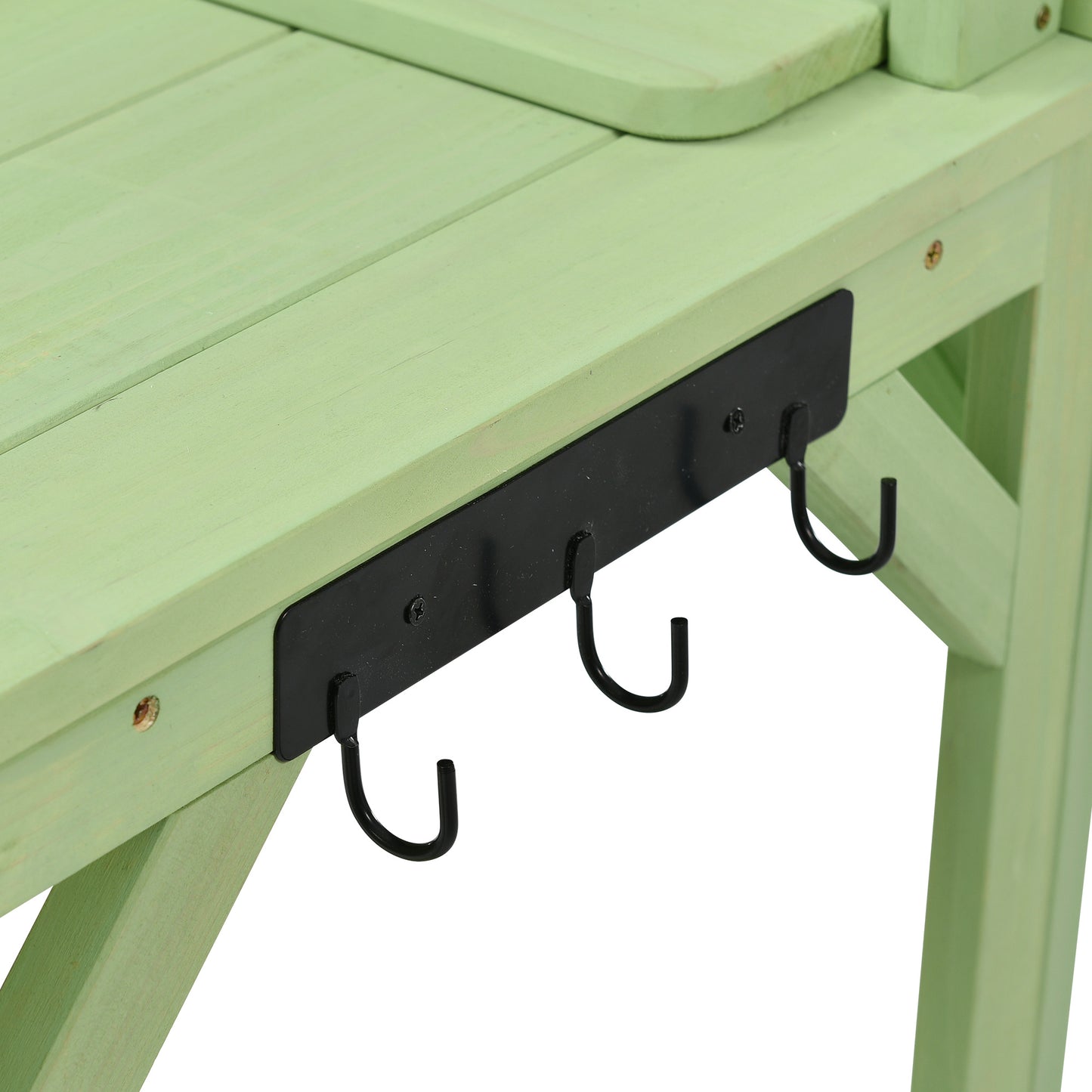 TOPMAX 64.6" Large Outdoor Potting Bench, Garden Potting Table, Wood Workstation with 6-Tier Shelves, Large Tabletop and Side Hook for Mudroom, Backyard,Green