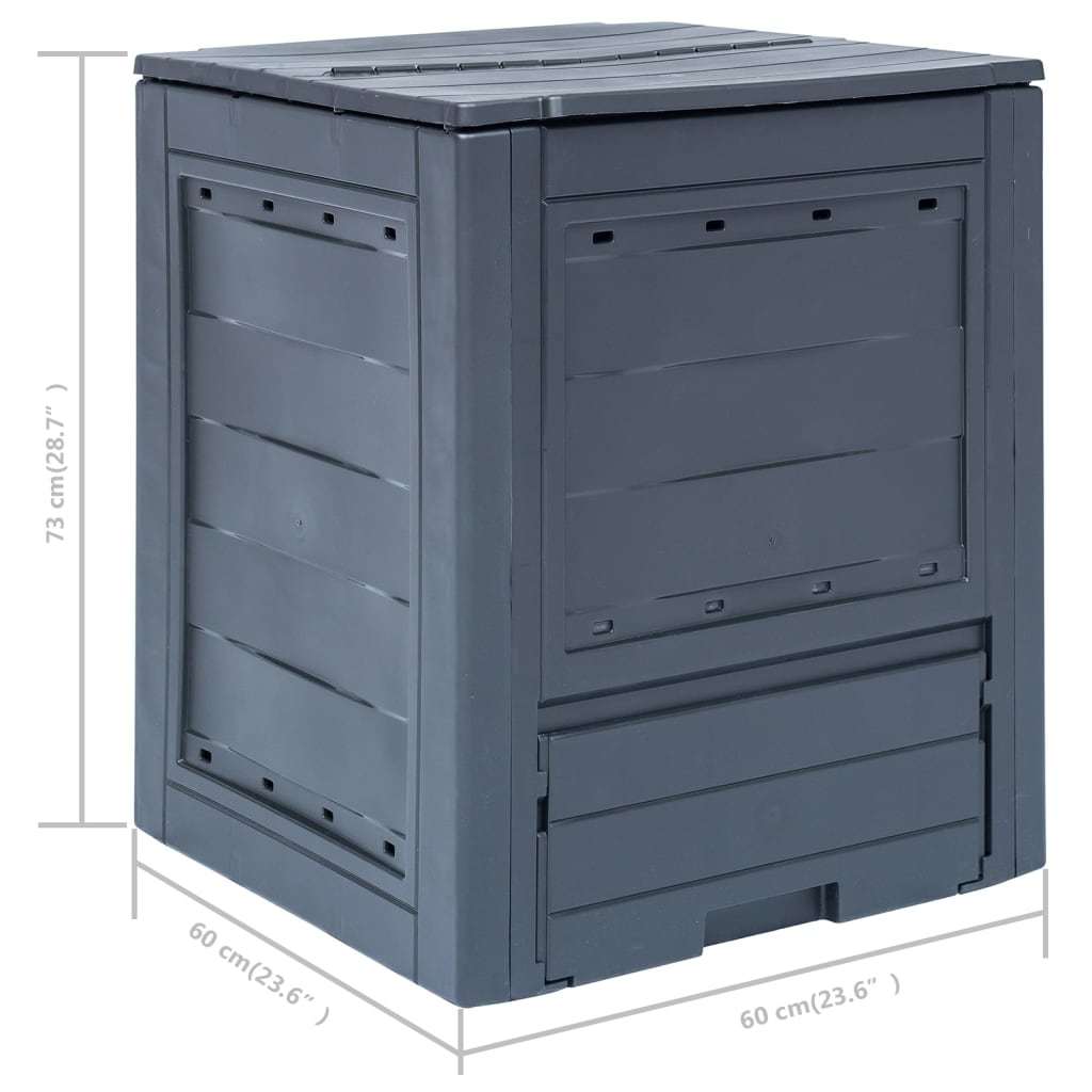 Garden Composters 2 pcs Gray 23.6"x23.6"x28.7" 137.4 gal