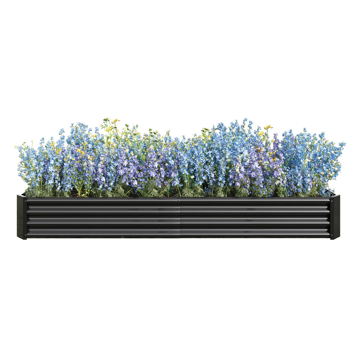 Raised Garden Bed Kit - Metal Raised Bed Garden7.6x3.7x0.98ft for Flower Planters, Vegetables Herb Black