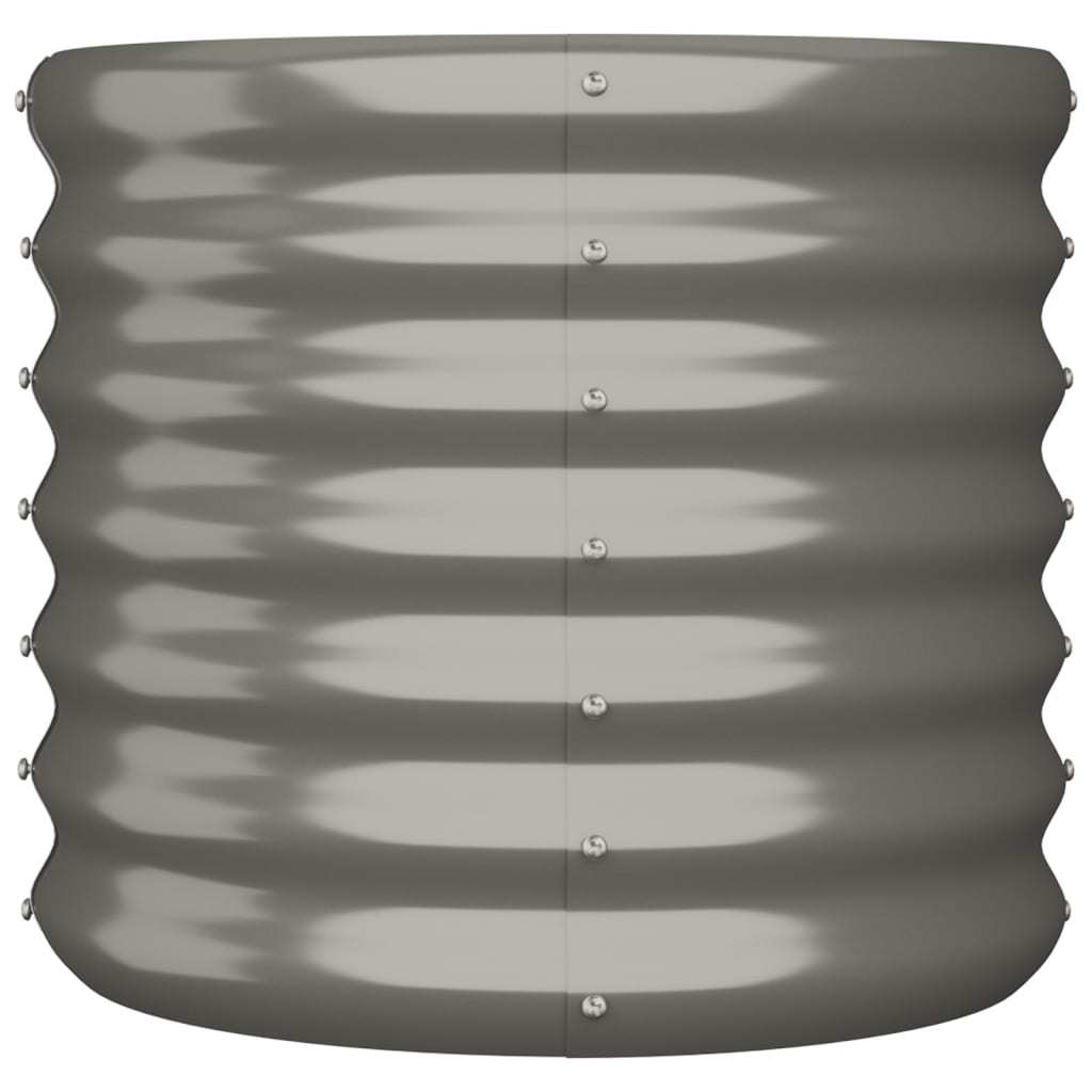 Garden Planter Powder-coated Steel 15.7"x15.7"x14.2" Gray