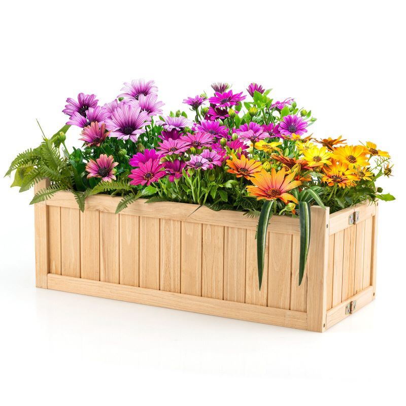 Backyard Wooden Planter Box Folding Raised Garden Plant Container