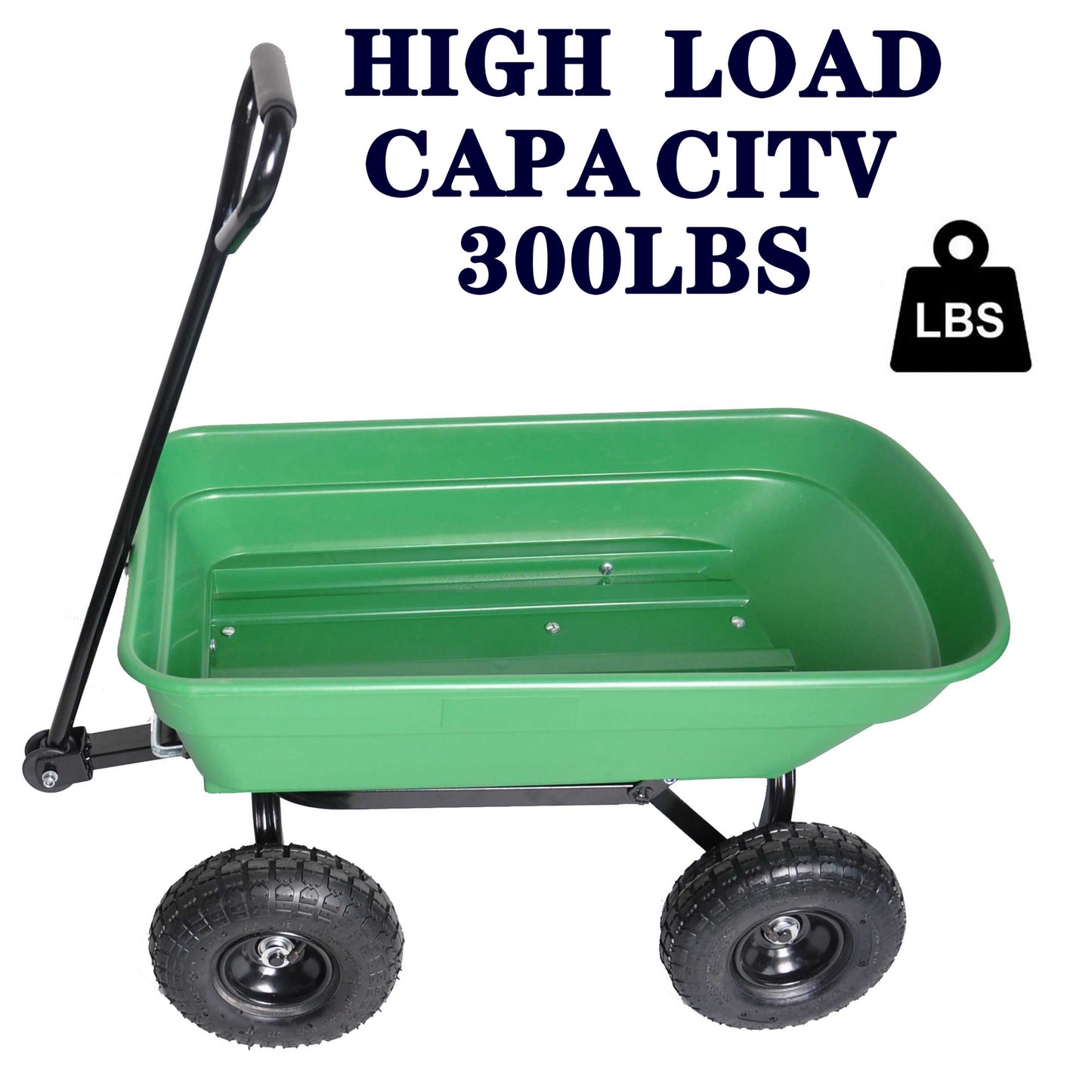 folding wagon  Poly Garden Dump Cart with Steel Frame and 10-in. Pneumatic Tires;  300-Pound Capacity