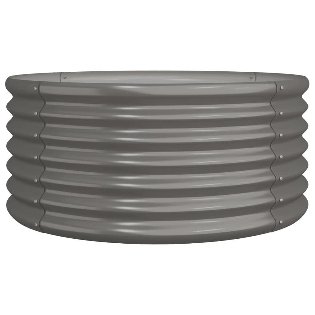 Garden Planter Powder-coated Steel 31.5"x31.5"x14.2" Gray