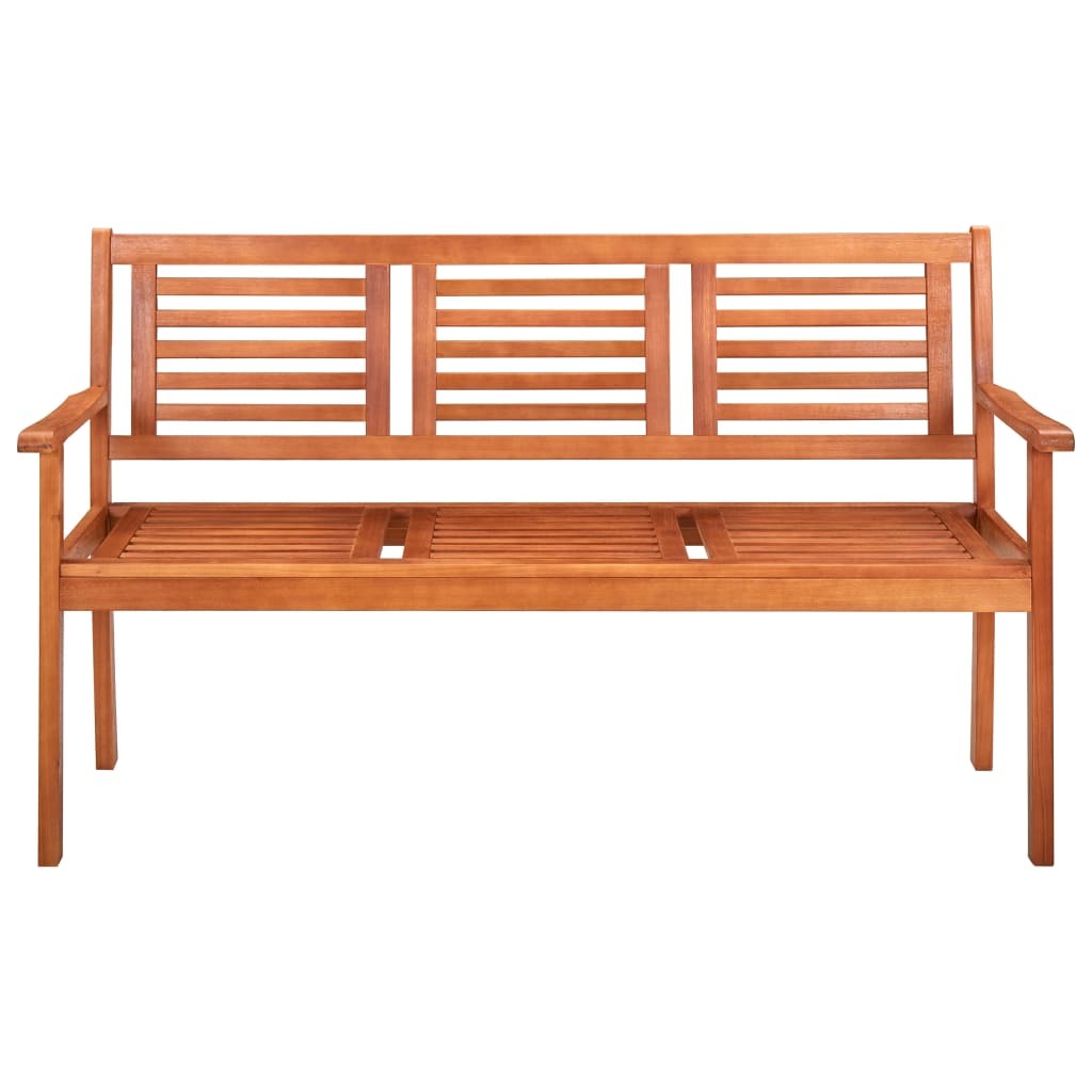 3-Seater Patio Bench 59.1" Solid Wood Eucalyptus