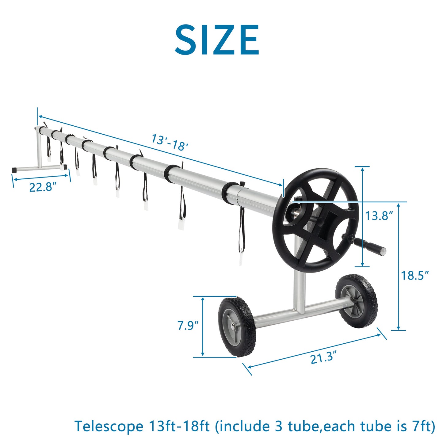 18 Ft Aluminum Inground Solar Cover Swimming Pool Cover Reel