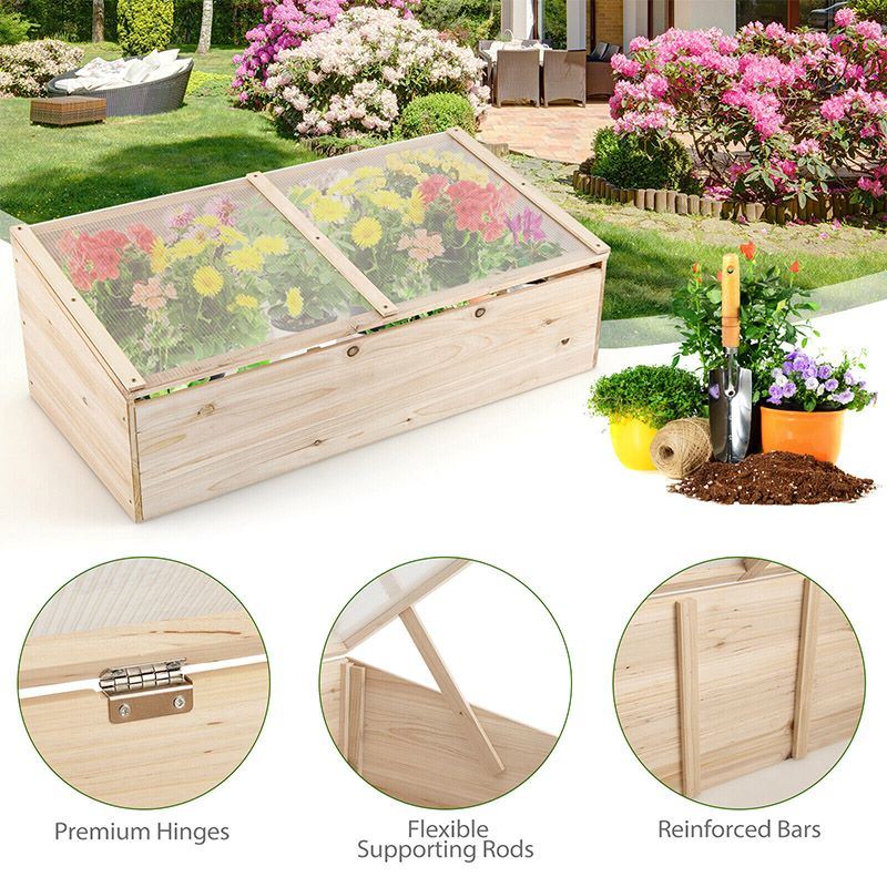 Patio Wooden Raised Plants Flower Planter Box