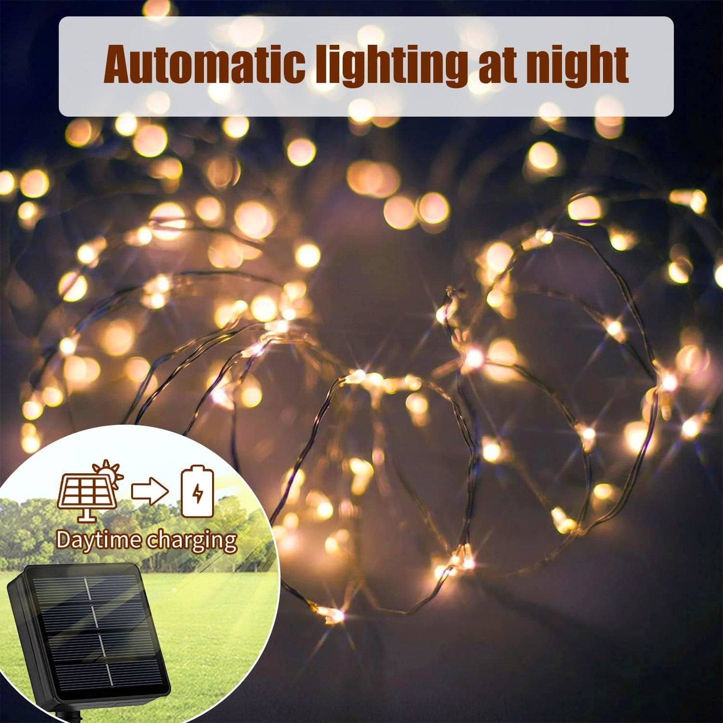 Solar Powered String Lights - Christmas Garden Party Decorations