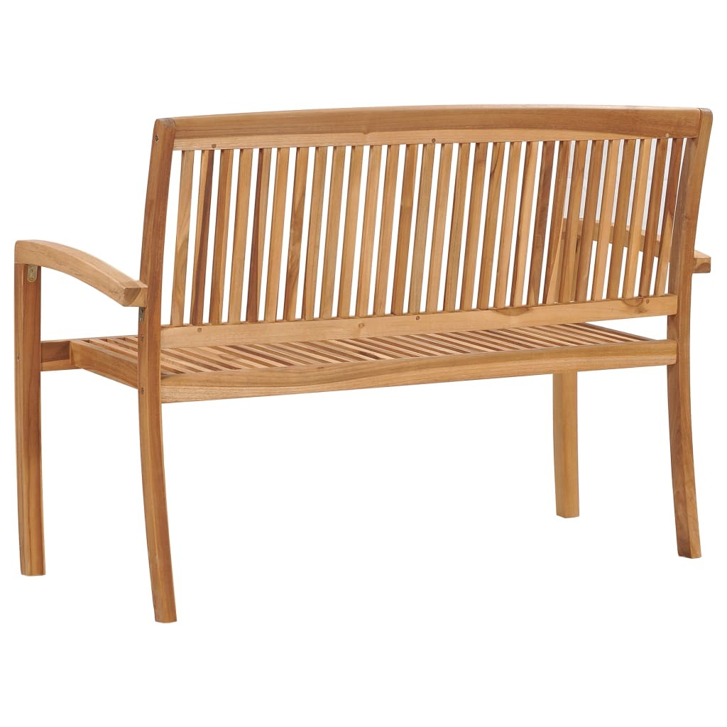 2-Seater Stacking Patio Bench 50.6" Solid Teak Wood