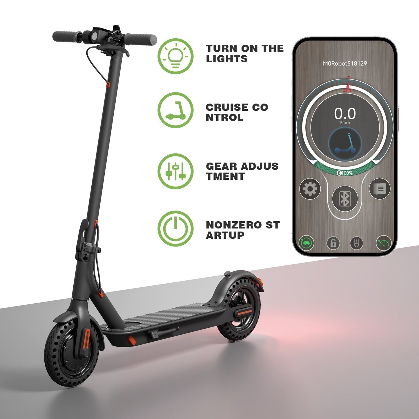 WHOSU J03 PRO Electric Scooter 8.5Tires Up to 17/22 Miles Range 350W Motor  19 MPH Portable Folding Commuting Electric Scooter Adults with Double Braking System and App