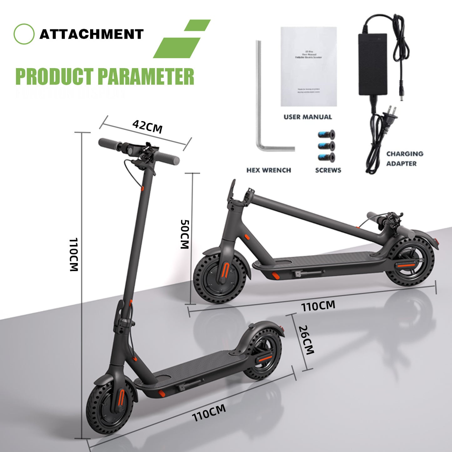 WHOSU J03 PRO Electric Scooter 8.5Tires Up to 17/22 Miles Range 350W Motor  19 MPH Portable Folding Commuting Electric Scooter Adults with Double Braking System and App