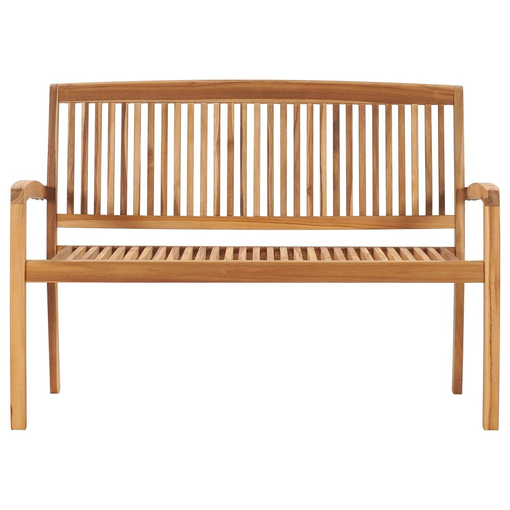 2-Seater Stacking Patio Bench 50.6" Solid Teak Wood