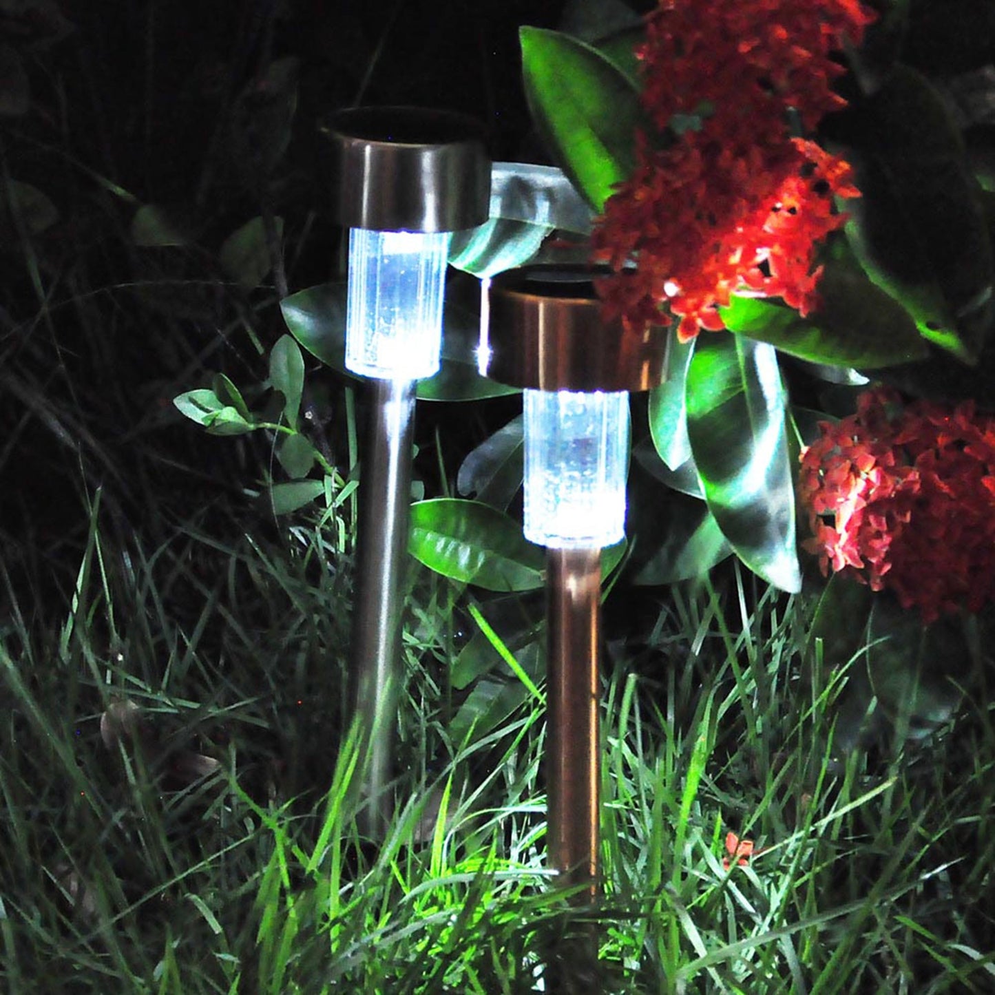 6x White Solar Garden Light SS