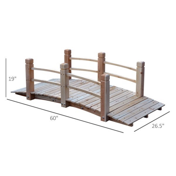 5 ft Wooden Garden Bridge Arc Footbridge