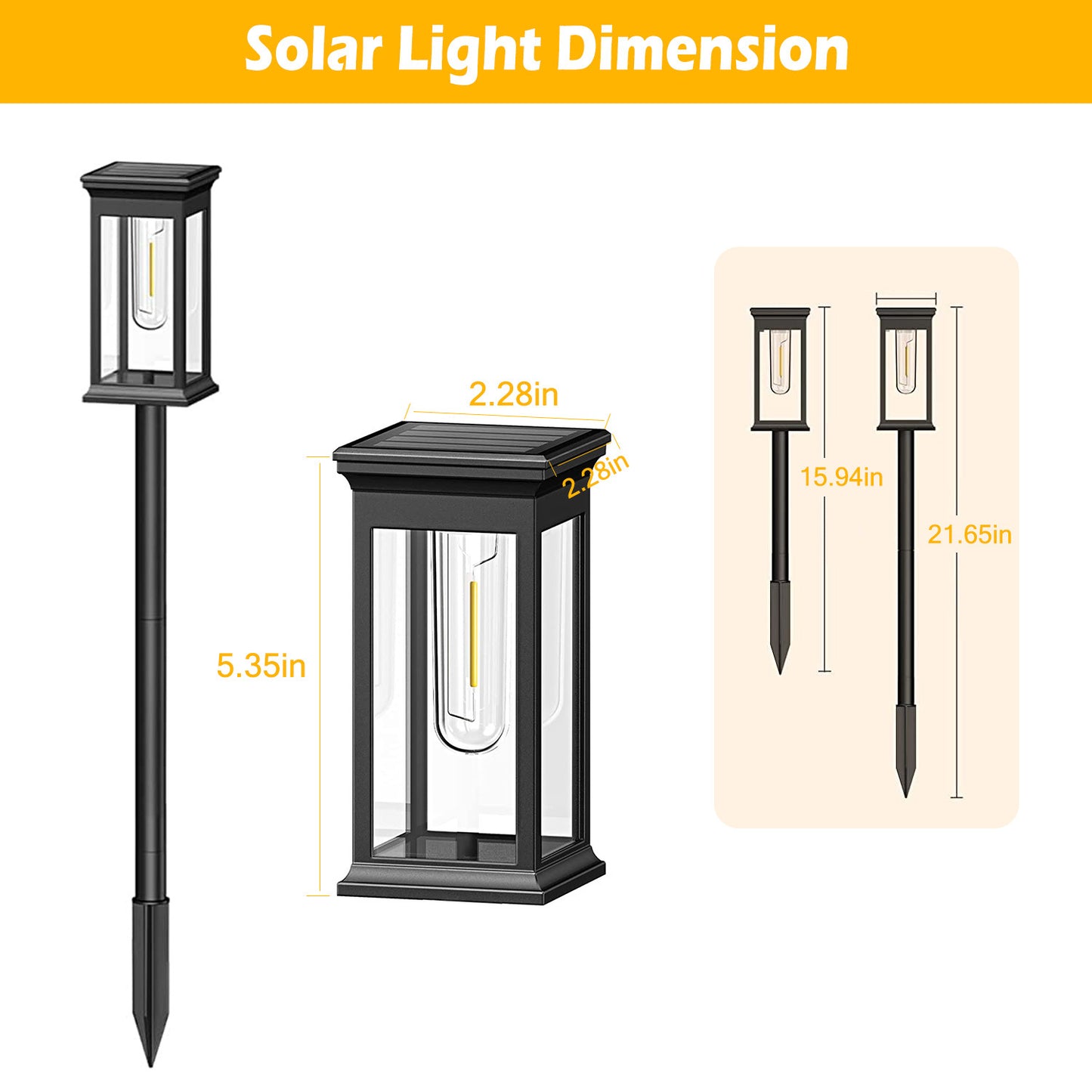 6Pack Solar Powered Stake Light Outdoor Decorative Landscape Lamp IP65 Waterproof Auto On Off Outdoor Light for Pathway Garden Yard Patio