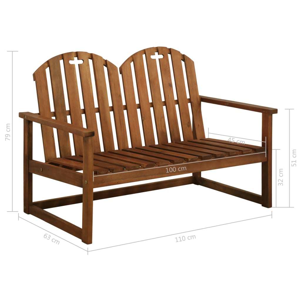 Patio Bench 43.3" Solid Acacia Wood