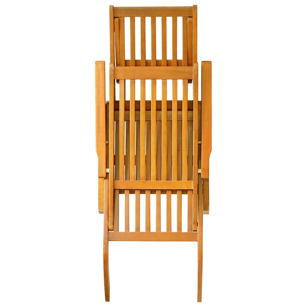 Patio Deck Chair with Footrest and Table Solid Wood Acacia