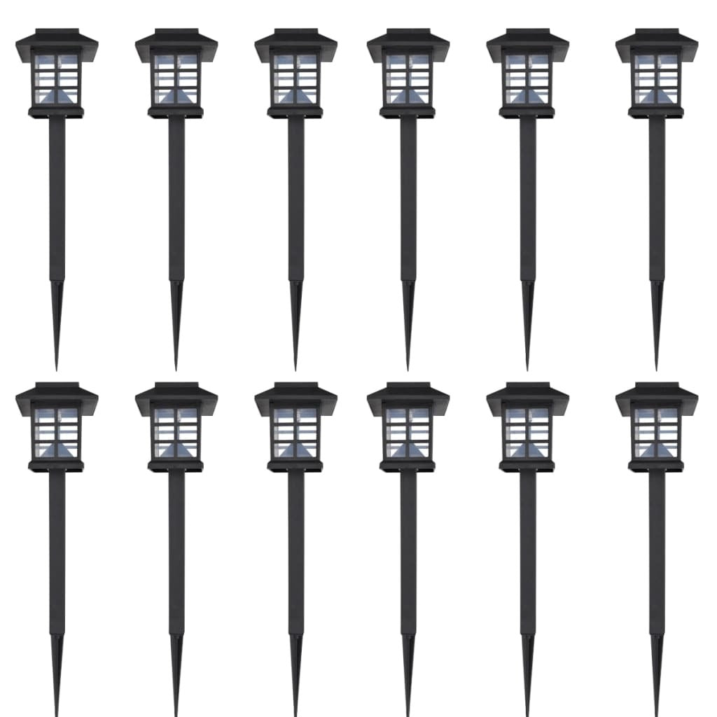 Outdoor Solar Lamp LED Light Set 12 pcs with Spike 3.4"x3.4"x15"