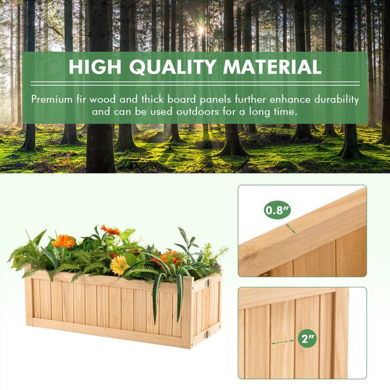 Backyard Wooden Planter Box Folding Raised Garden Plant Container