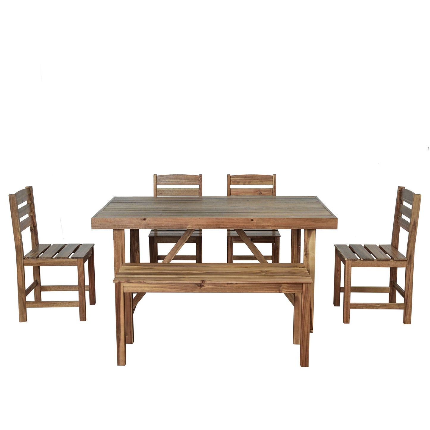 U_Style High-quality Acacia Wood Outdoor Table and Chair Set, Suitable for Patio, Balcony, Backyard