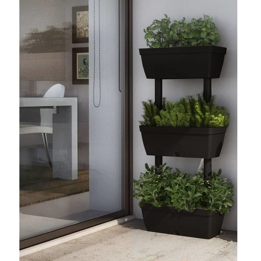 Garden Planter 3 pcs 39.4" Anthracite