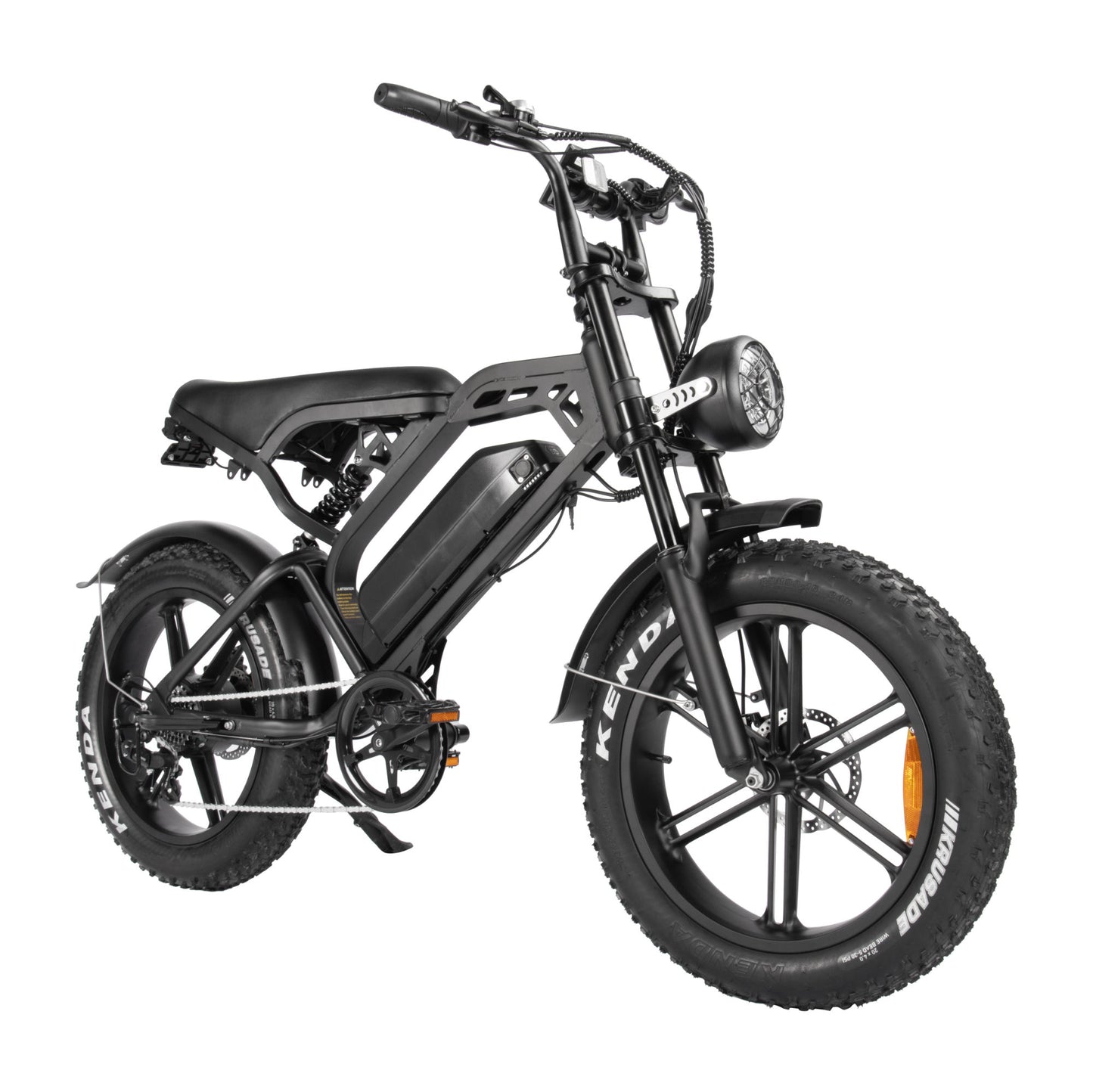 WHOSU Electric Bike for Adults Ebike 1500W/48V/18Ah Tank 20" Fat Tire Electric Bicycles Up to 30MPH & 68 Miles with Retro Motorcycle Design Removable Battery Large Colorful Dispaly