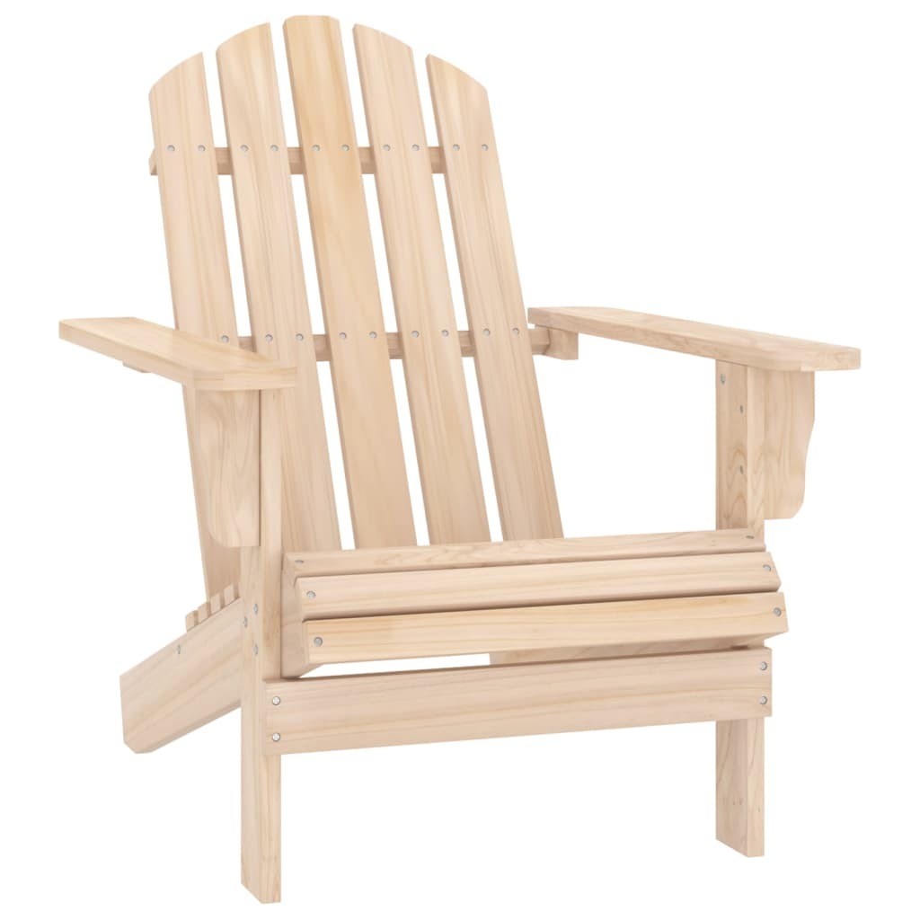 Patio Adirondack Chair with Ottoman and Table Solid Fir Wood