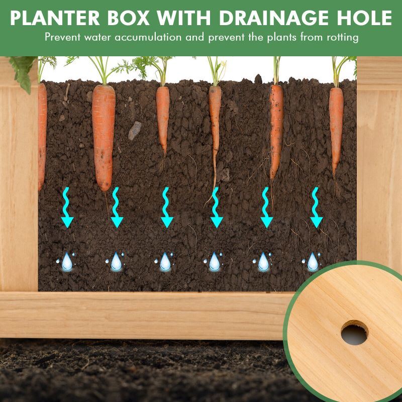 Backyard Wooden Planter Box Folding Raised Garden Plant Container