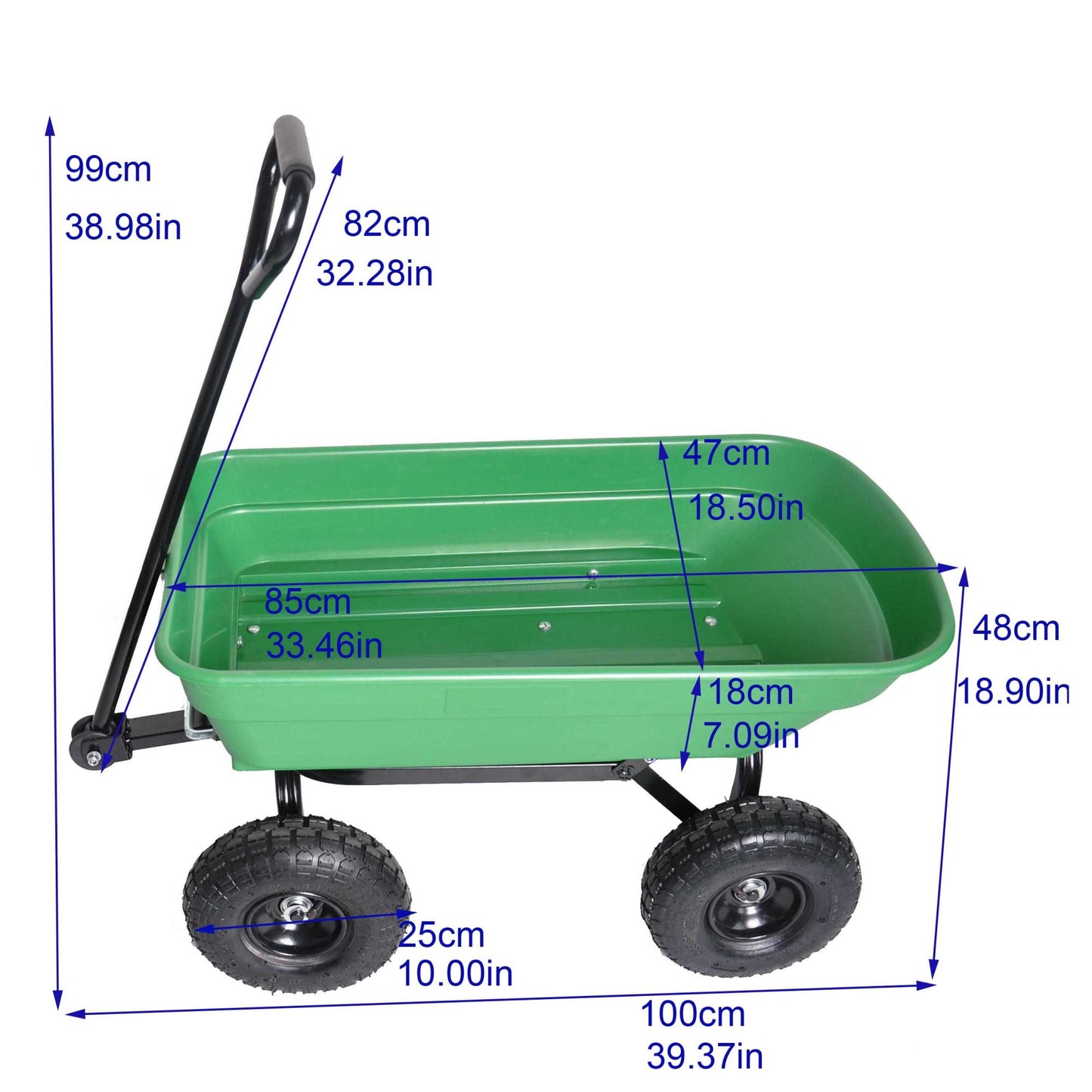 folding wagon  Poly Garden Dump Cart with Steel Frame and 10-in. Pneumatic Tires;  300-Pound Capacity