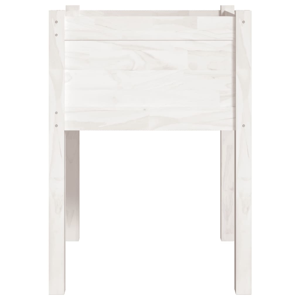 Garden Planter White 19.7"x19.7"x27.6" Solid Wood Pine