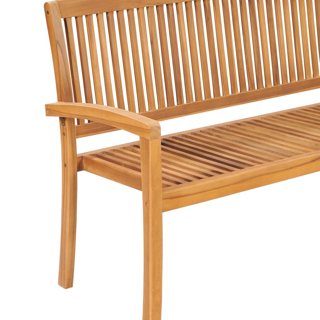 3-Seater Stacking Patio Bench 62.6" Solid Teak Wood