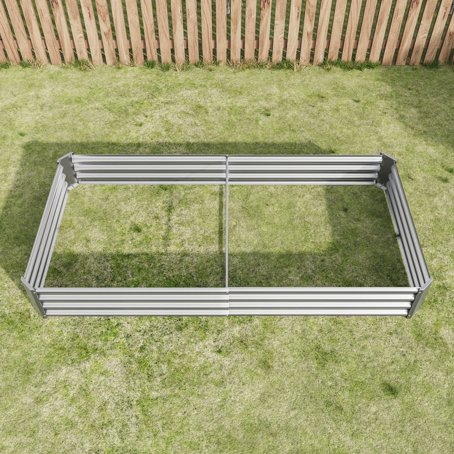 Raised Garden Bed Kit - Metal Raised Bed Garden 7.6x3.7x0.98ft for Flower Planters, Vegetables Herb Silver