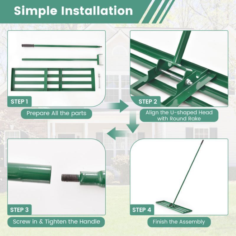 Outdoor Lawn Leveling Rake for Garden & Golf Lawn & Farm